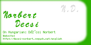 norbert decsi business card